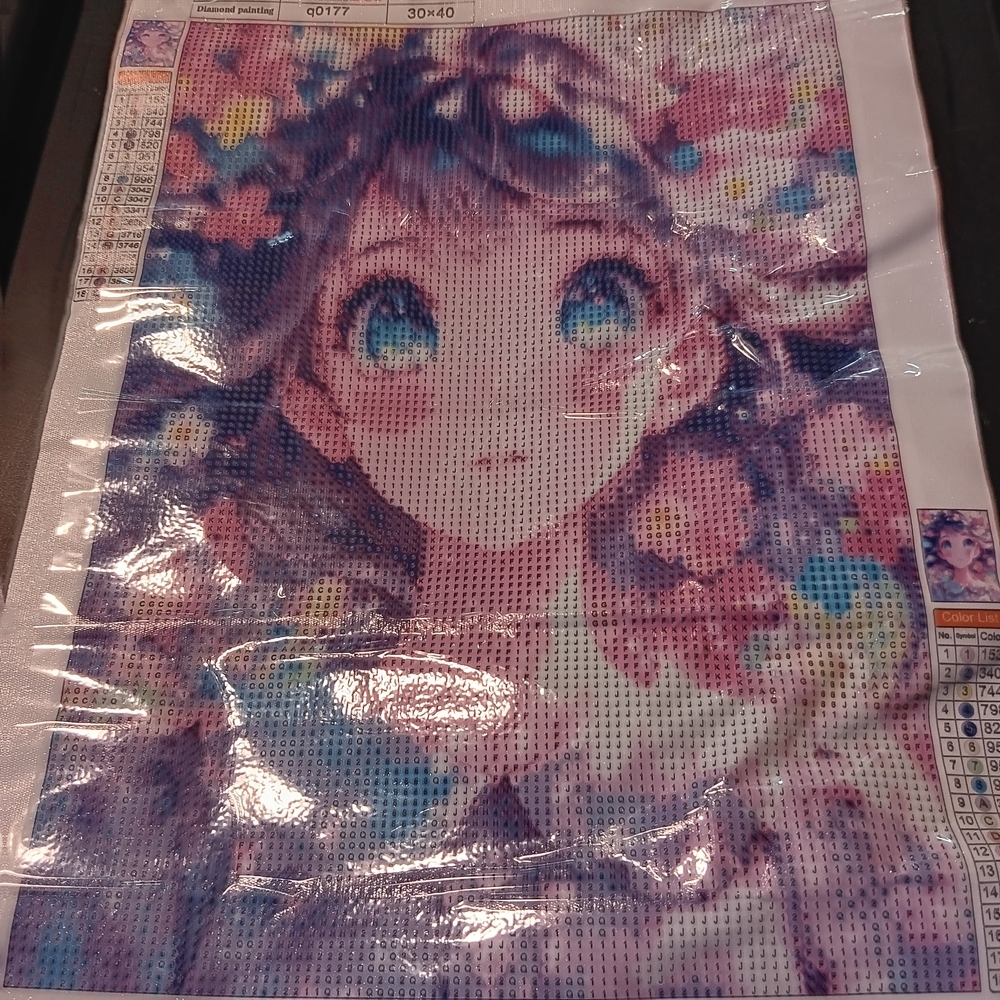 Colorful Anime Girl Diamond Art Painting Kit 30x40 - Picture 4 of 5